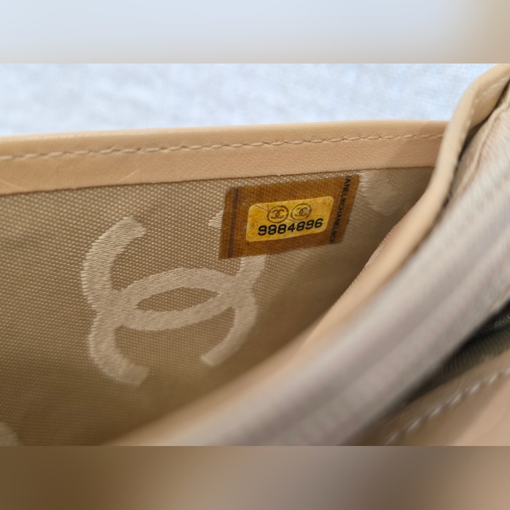 Chanel Cambon Long Leather Wallet Beige Black CC Passport Travel Yen Case Clutch - Picture 10 of 16